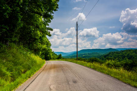 Country road in the Potomac Highlands, West Virginiaの写真素材