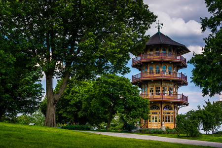 The pagoda at Patterson Park in Baltimore, Maryland.の写真素材