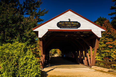 The Swift River Covered Bridge in Conway, New Hampshire.