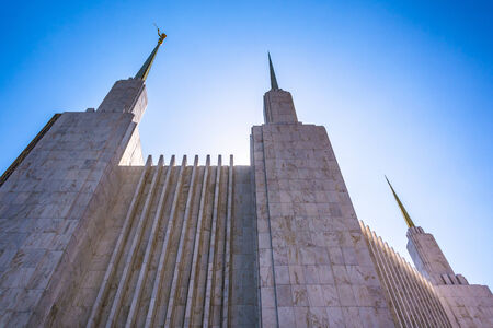 Spires of the Washington DC Mormon Temple in Kensington, Maryland.のeditorial素材