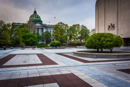 The State Capitol in Harrisburg, Pennsylvania.の写真素材