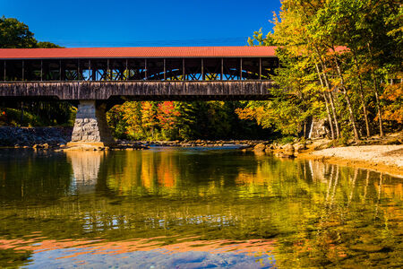 The Saco River Covered Bridge in Conway, New Hampshire.