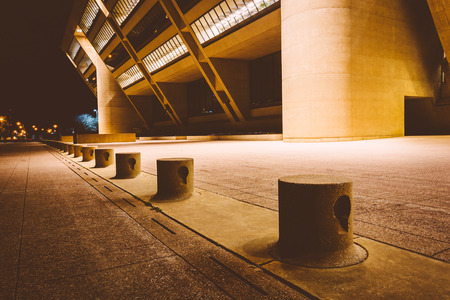 City Hall at night, in Dallas, Texas.の写真素材