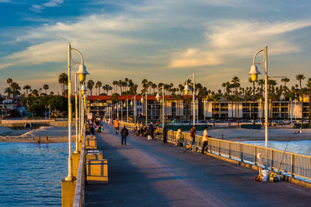 The Belmont Pier in Long Beach, California.の写真素材