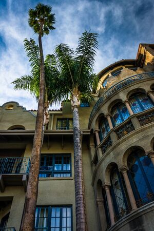 The exterior of the Mission Inn, in Riverside, California.のeditorial素材