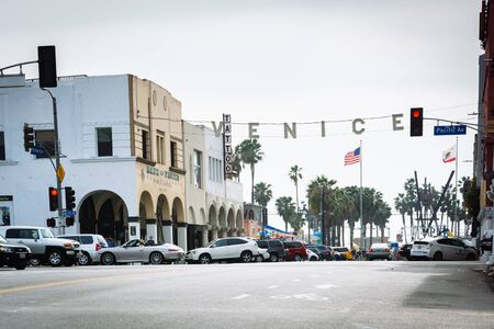 The Venice Sign, in Venice Beach, Los Angeles, California.のeditorial素材