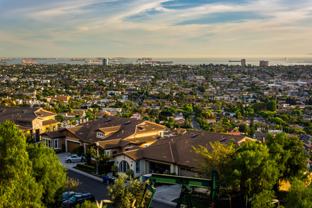 View from Hilltop Park, in Signal Hill, Long Beach, California.の写真素材
