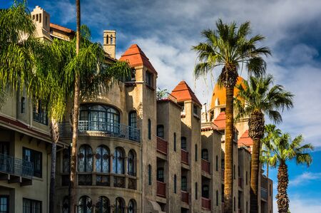 Exterior of the Mission Inn, in Riverside, California.のeditorial素材