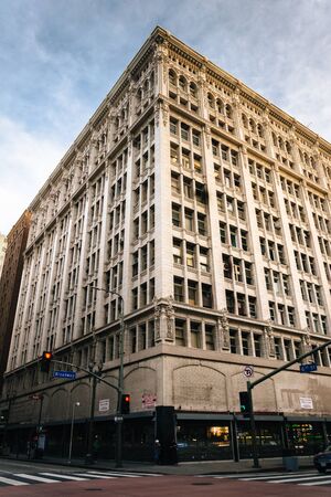 Building on Broadway in the Jewelry District, in downtown Los Angeles, California.のeditorial素材