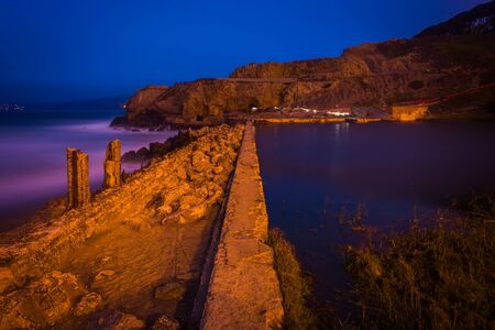 The Sutro Baths at night, in San Francisco, California.