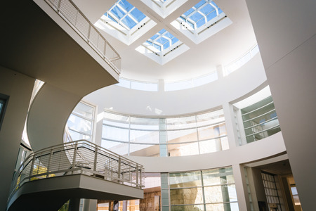 Modern interior architecture at the Getty Center in Brentwood, California.のeditorial素材