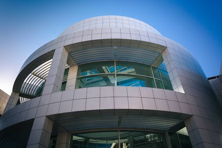 Modern exterior of the Getty Center, in Brentwood, Los Angeles, California.のeditorial素材