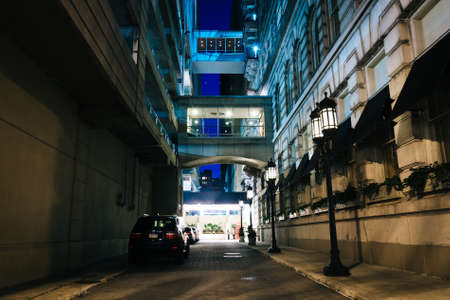 Elevated walkways and an alley in Philadelphia, Pennsylvania.のeditorial素材