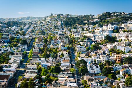 View from Corona Heights Park, in San Francisco, California.の写真素材