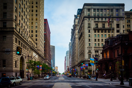 Broad Street in Center City, in Philadelphia, Pennsylvania.のeditorial素材