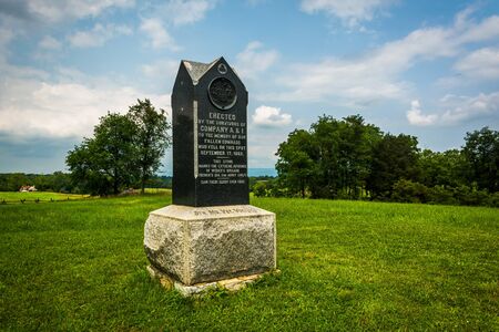 Monument at Antietam National Battlefield, Maryland.のeditorial素材