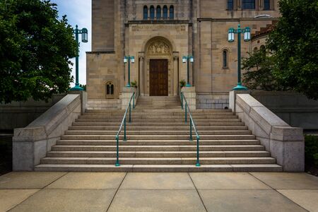 Entrance to the Basilica of the National Shrine of the Immaculate Conception, in Washington, DC.の写真素材