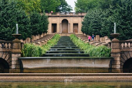 Cascading fountain at Meridian Hill Park, in Washington, DC.の写真素材