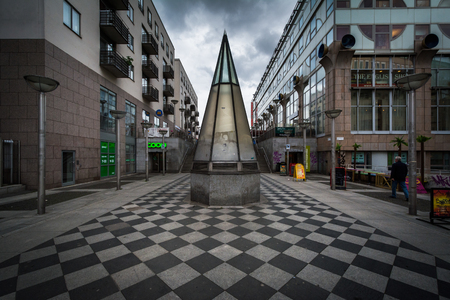Modern architecture at Medborgarplatsen in Sodermalm, Stockholm, Sweden.のeditorial素材
