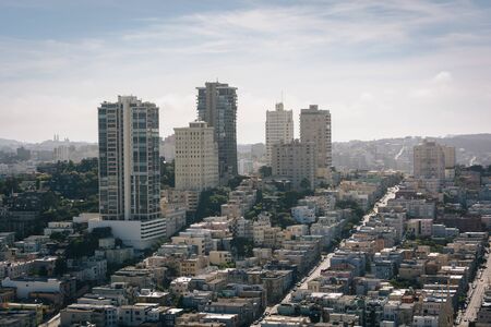 View from the Coit Tower in San Francisco, California.の写真素材