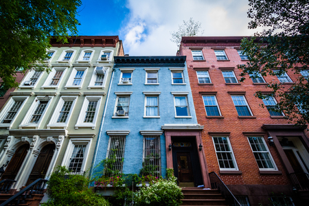 Apartment buildings in  Chelsea, Manhattan, New York.の写真素材