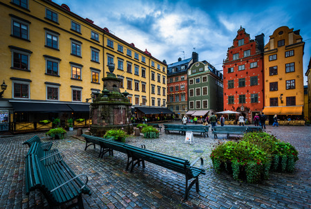 Stortorget, in Galma Stan, Stockholm, Sweden.のeditorial素材