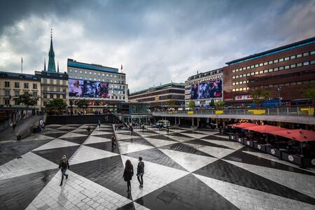 View of Sergels torg, in Norrmalm, Stockholm, Sweden.のeditorial素材