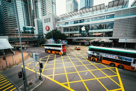 Major intersection at the International Financial Center, in Hong Kongのeditorial素材