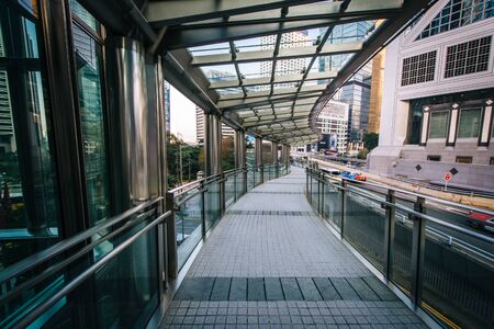 Elevated walkway at Central, in Hong Kong, Hong Kong.