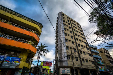 Buildings along Loyola Street, in Sampaloc, Manila, The Philippines.の写真素材