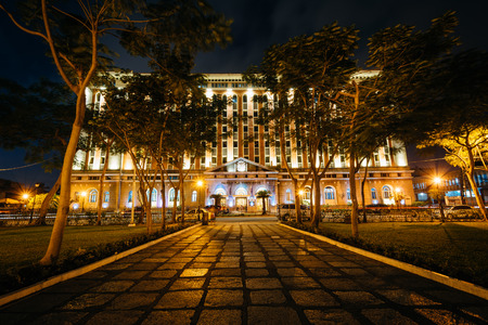 The Palacio del Gobernador at night in Intramuros, Manila, The Philippines.の写真素材
