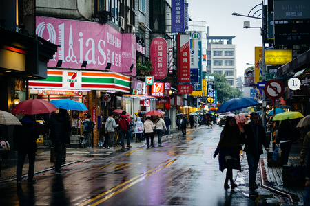 Lianyun Street, in the Zhongzheng District, Taipei, Taiwan.のeditorial素材