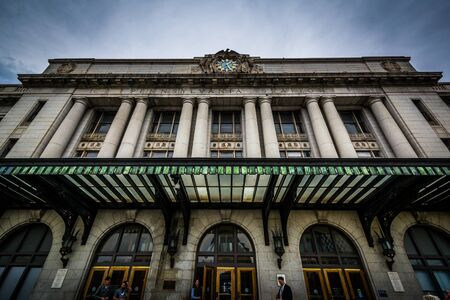 The exterior of Pennsylvania Station, in Baltimore, Maryland.のeditorial素材