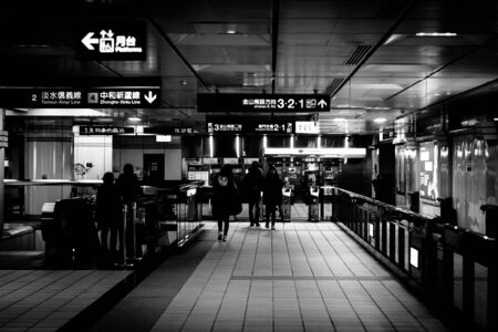 Interior of Dongmen Station, in Taipei, Taiwan.のeditorial素材