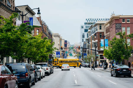 Charles Street in Midtown-Belvedere, Baltimore, Maryland.のeditorial素材