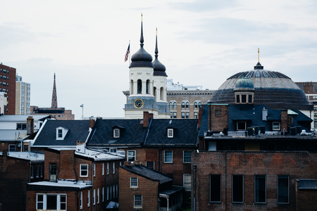View of buildings in downtown Baltimore, Maryland.の写真素材