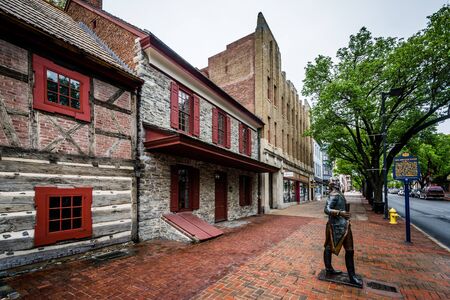 Historic buildings on Philadelphia Street, in York, Pennsylvania.のeditorial素材