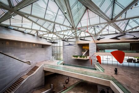 The interior of the East Building at the National Gallery of Art, in Washington, DC.のeditorial素材