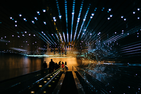 Underground moving walkway at the National Gallery of Art, in Washington, DC.のeditorial素材