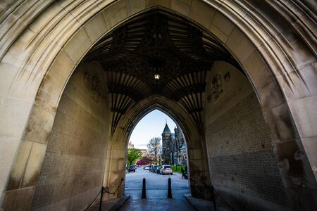 Passage through a building at the University of Toronto, in Toronto, Ontario.の写真素材