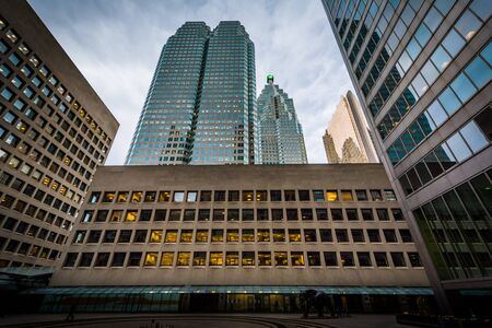 Modern buildings in the Financial District, of Toronto, Ontario.