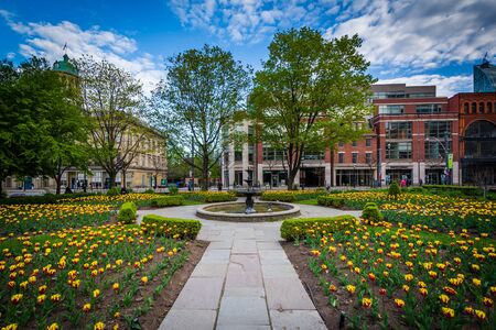 Gardens at Saint James Park, in Toronto, Ontario.のeditorial素材