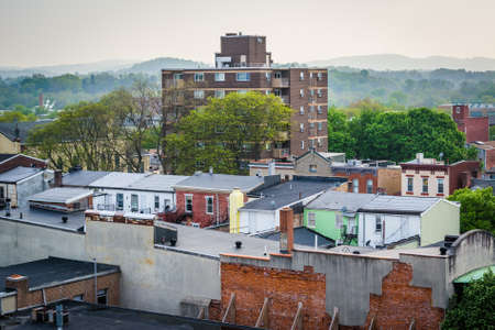 View of buildings in downtown Reading, Pennsylvania.の写真素材