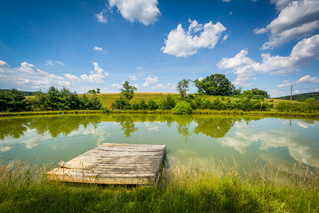 Pond near Glen Rock, in rural York County, Pennsylvania.の写真素材