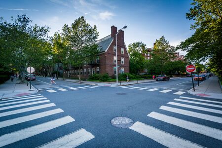 The intersection of George and Thayer Streets at Brown University, in Providence, Rhode Island.の写真素材