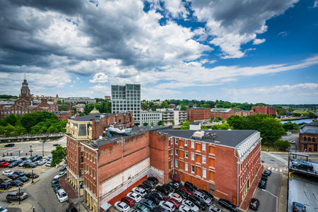 View of buildings in downtown Providence, Rhode Island.の写真素材