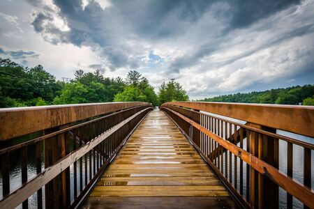 Pedestrian bridge over the Piscataquog River, in Manchester, New Hampshire.