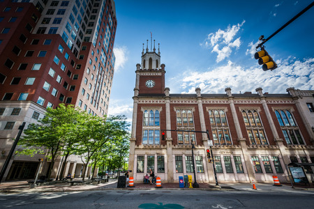 City Hall, in downtown Manchester, New Hampshire.のeditorial素材