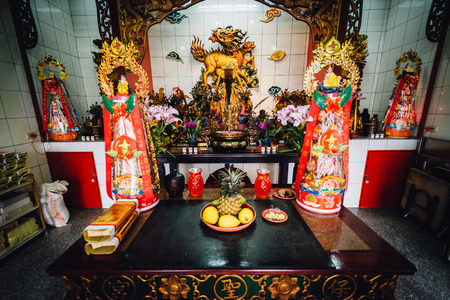 Temple in the Datong District, Taipei, Taiwan.のeditorial素材
