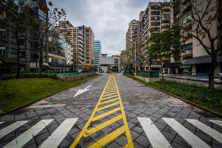 Street in the Da'an District, Taipei, Taiwan.のeditorial素材